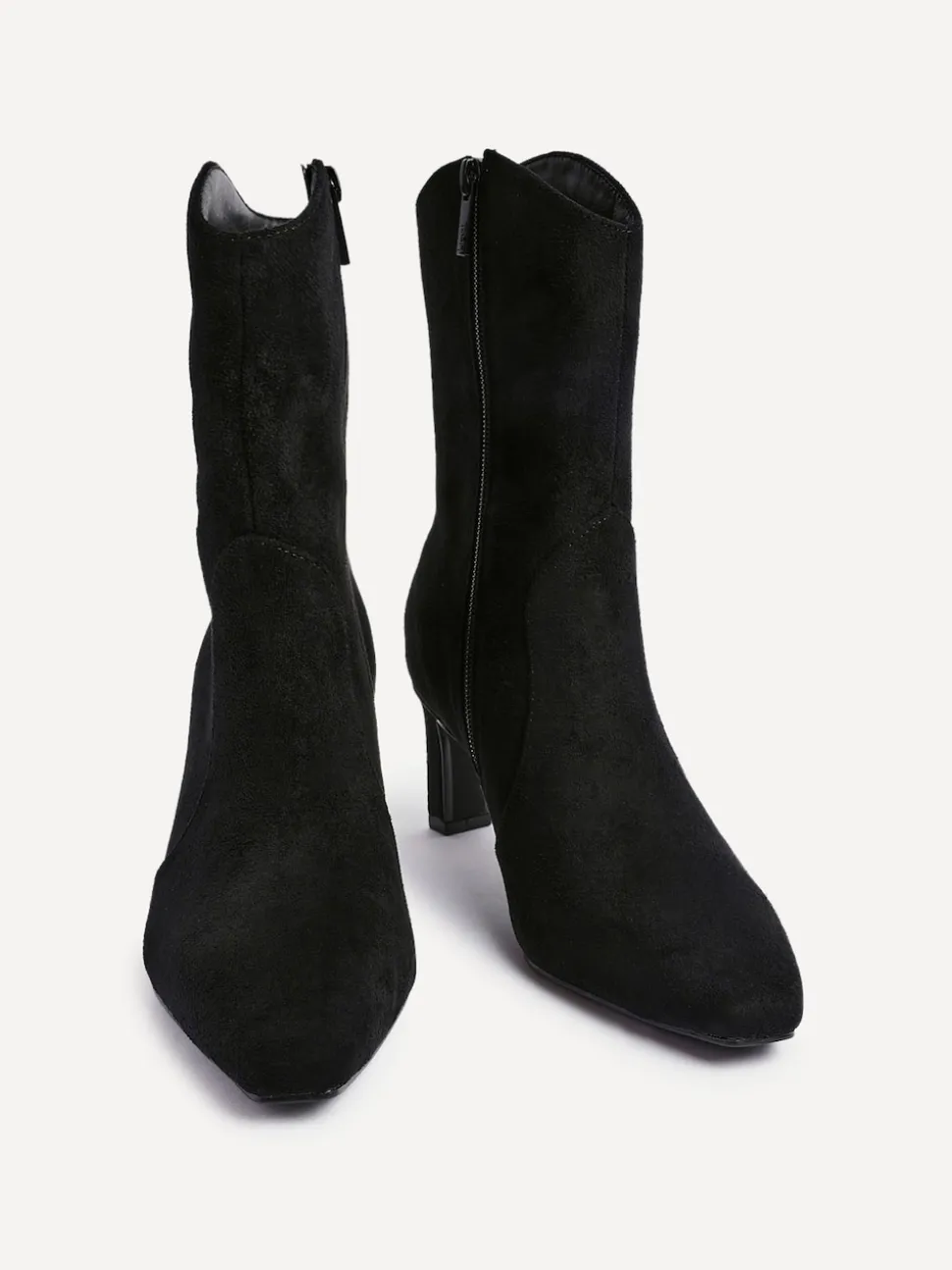 Linzi Black Calabasas Block Heel Ankle Boots