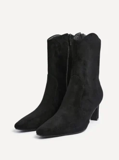 Linzi Black Calabasas Block Heel Ankle Boots