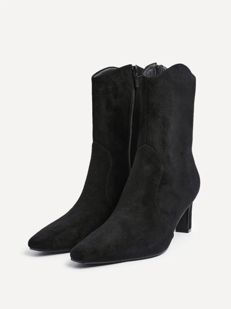 Linzi Black Calabasas Block Heel Ankle Boots