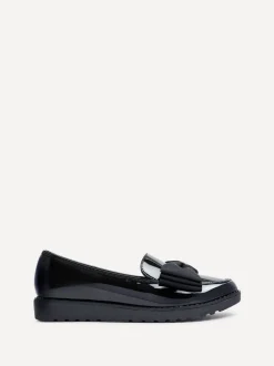 Linzi Black Cathy Platform Loafers with Large Bow