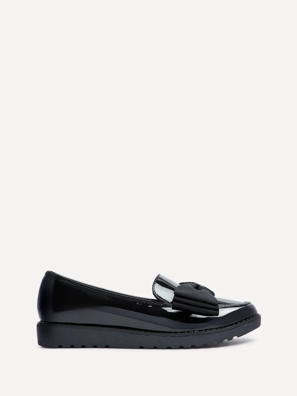 Linzi Black Cathy Platform Loafers with Large Bow