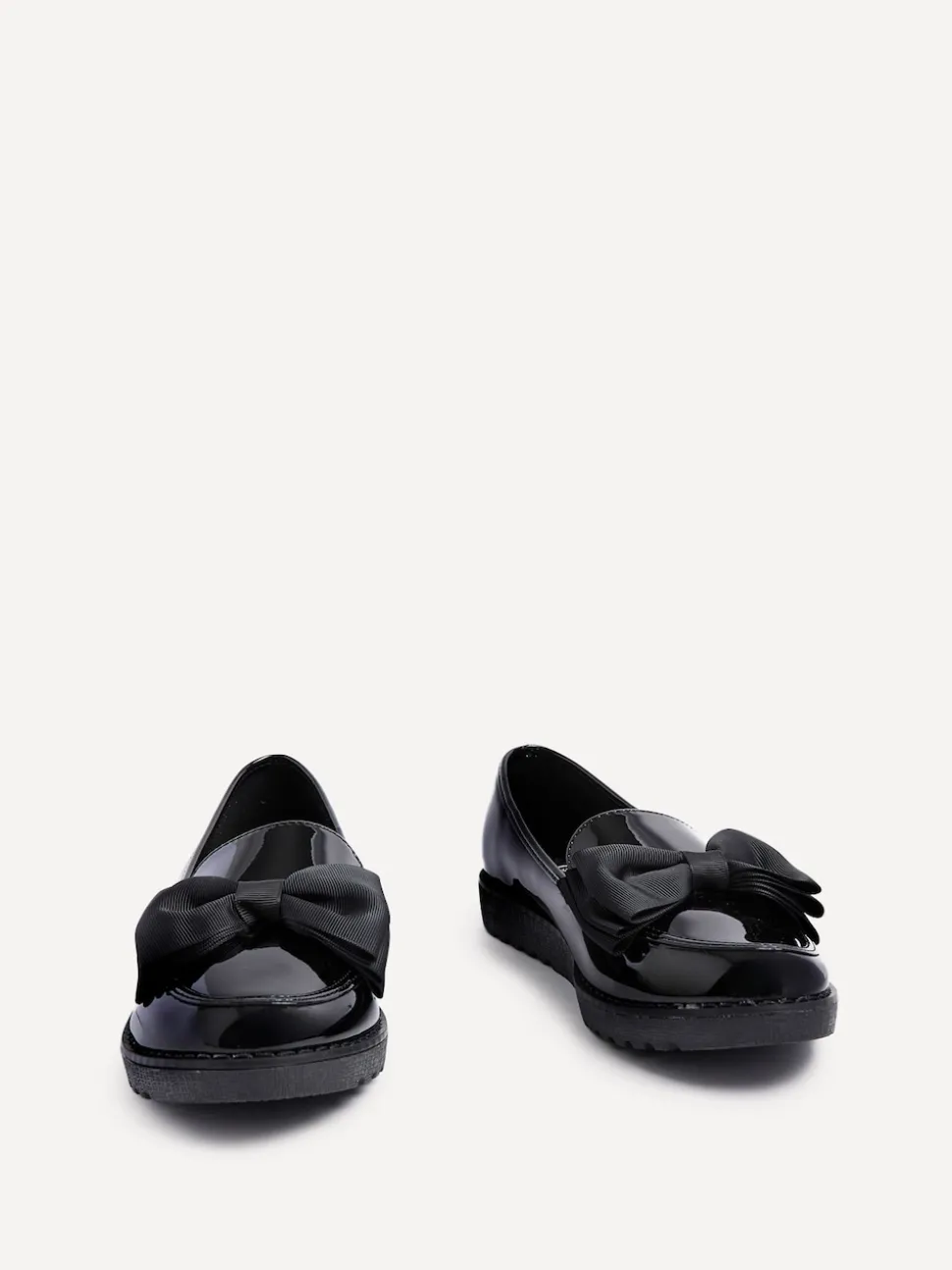 Linzi Black Cathy Platform Loafers with Large Bow