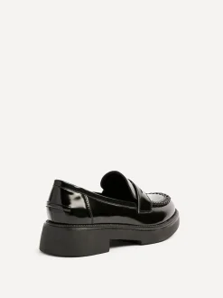 Linzi Black Direction Chunky Loafers With Woven Detail