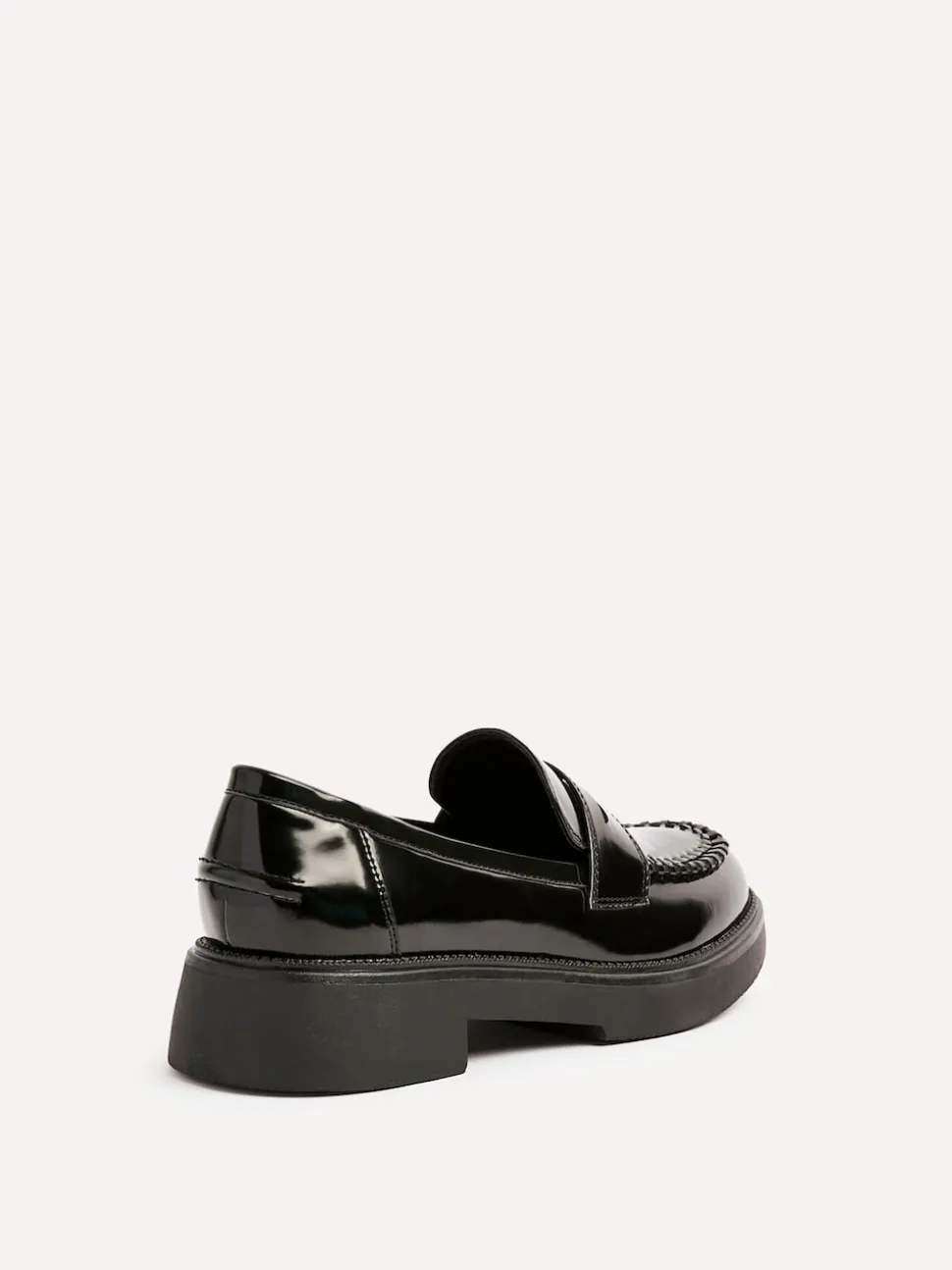Linzi Black Direction Chunky Loafers With Woven Detail