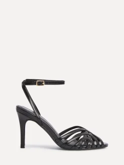 Linzi Black Eros Caged Stiletto Heel Sandals