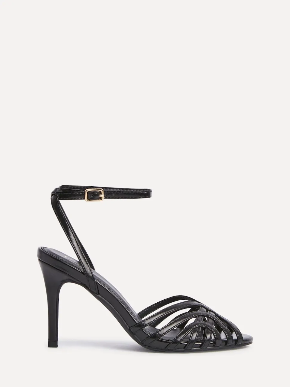 Linzi Black Eros Caged Stiletto Heel Sandals