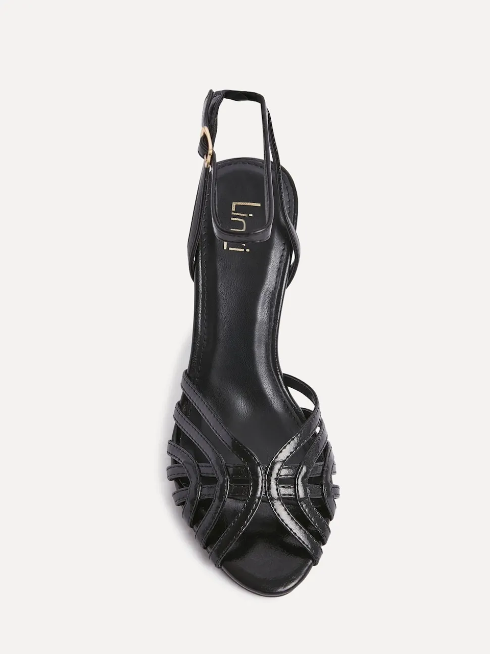 Linzi Black Eros Caged Stiletto Heel Sandals