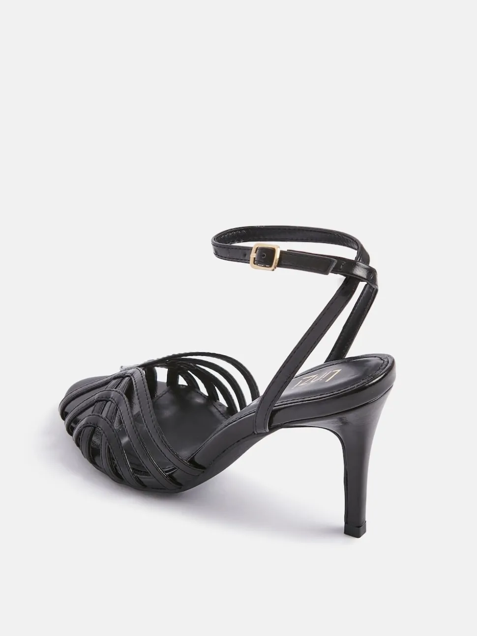 Linzi Black Eros Caged Stiletto Heel Sandals