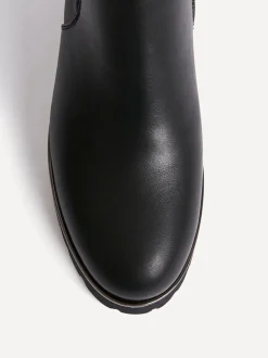 Linzi Black Gravity Stretch High Leg Wedge Boots