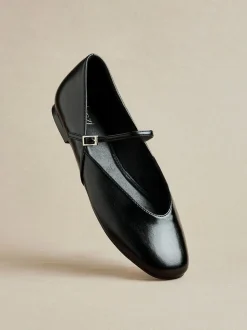 Linzi Black Hush Square Toe Mary Jane Shoes