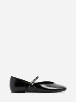Linzi Black Hush Square Toe Mary Jane Shoes