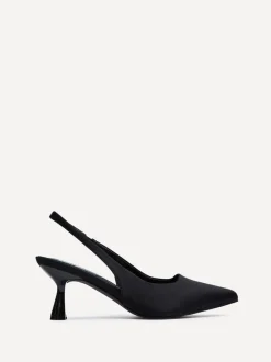 Linzi Black Izzie Wide Fit Slingback Court Heels