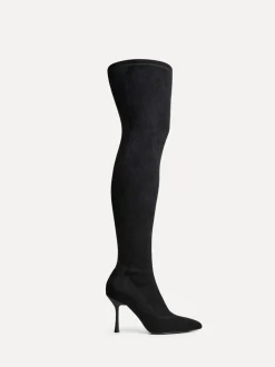 Linzi Black Laney High Leg Stiletto Stretch Boots