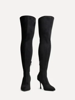 Linzi Black Laney High Leg Stiletto Stretch Boots