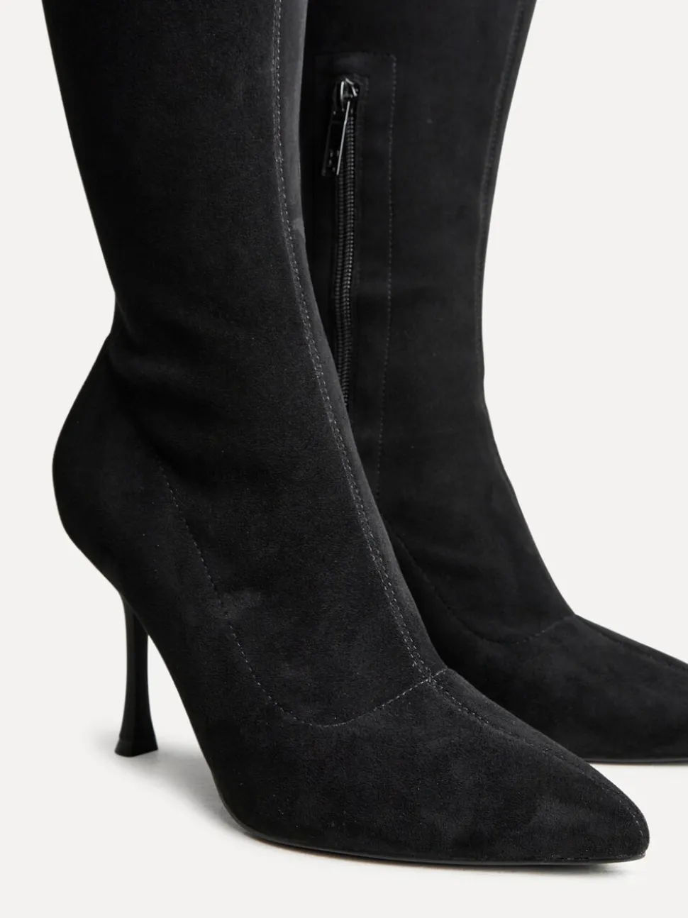 Linzi Black Laney High Leg Stiletto Stretch Boots