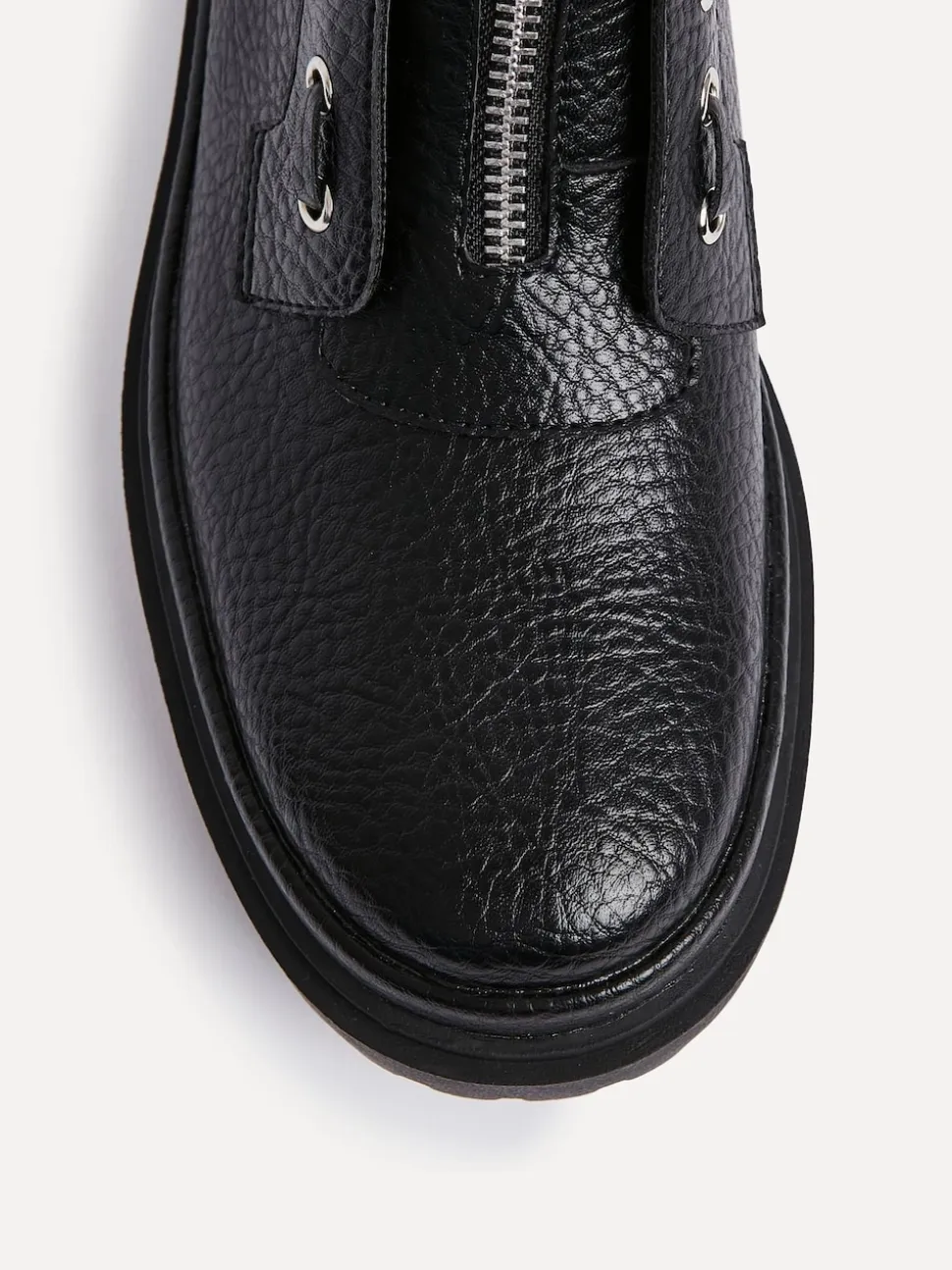 Linzi Black Launch Military Boots With Front Zip Detail