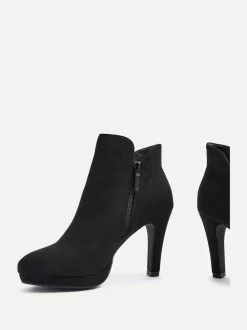 Linzi Black Layara Platform Ankle Boots With Stiletto Heels