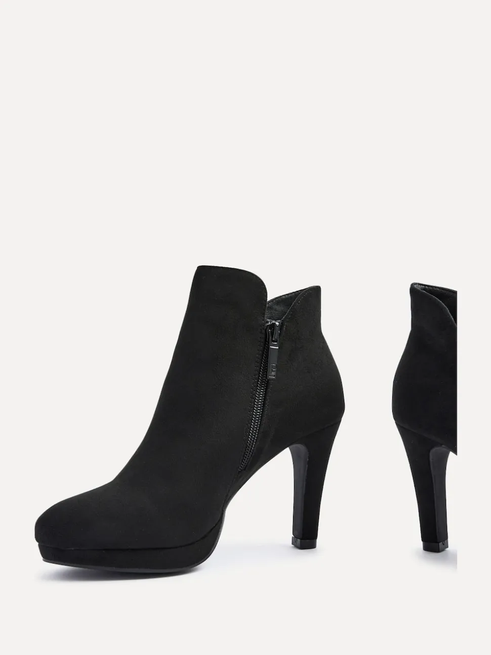 Linzi Black Layara Platform Ankle Boots With Stiletto Heels