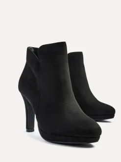 Linzi Black Layara Platform Ankle Boots With Stiletto Heels