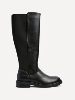 Linzi Black League High Leg Boots with Gusset Back