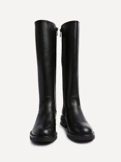 Linzi Black League High Leg Boots with Gusset Back