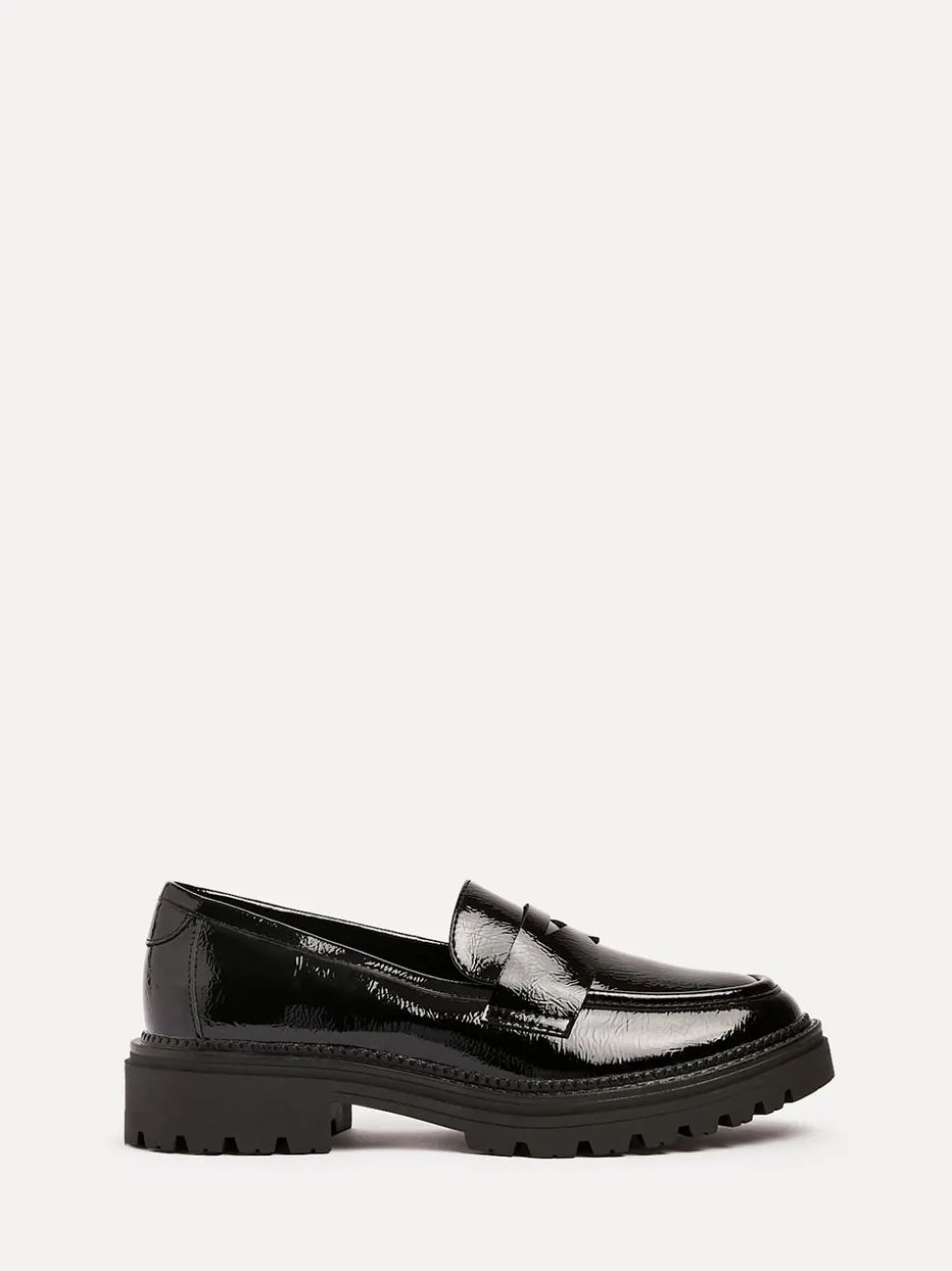 Linzi Black Lesson Chunky Loafers With Classic Front Tab