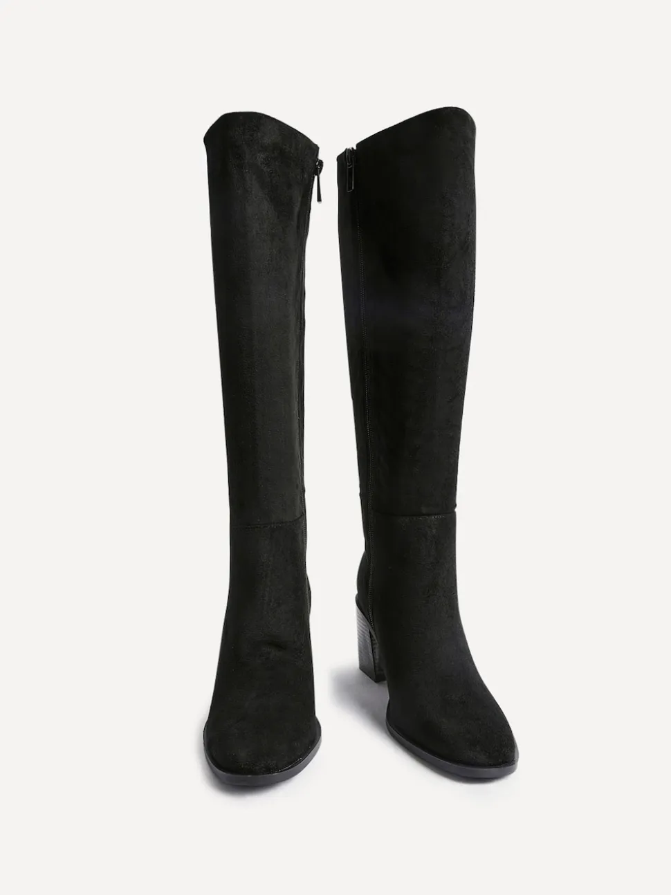 Linzi Black Levine Block Heeled High Leg Boots