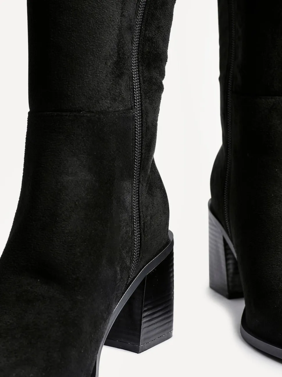 Linzi Black Levine Block Heeled High Leg Boots