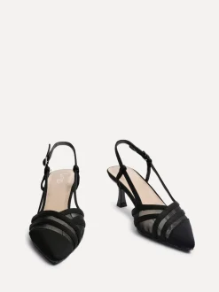 Linzi Black Milan Mesh Court Heels