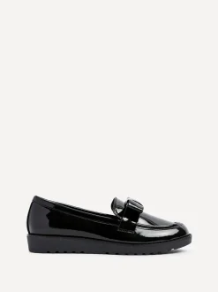 Linzi Black Noble Classic Slip-On Loafers With Bow Detail
