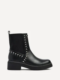 Linzi Black Optic Diamante Embellished Chelsea Boots
