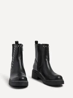 Linzi Black Optic Diamante Embellished Chelsea Boots