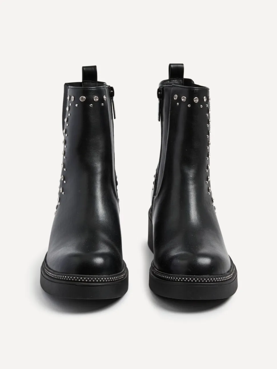 Linzi Black Optic Diamante Embellished Chelsea Boots