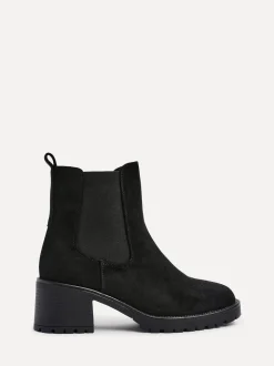 Linzi Black Path Block Heel Chelsea Boots