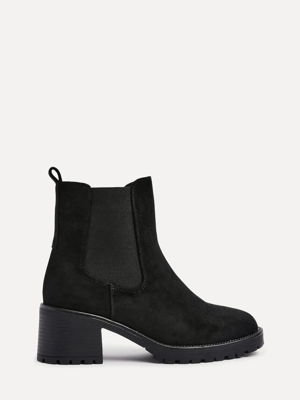 Linzi Black Path Block Heel Chelsea Boots