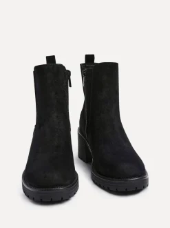 Linzi Black Path Block Heel Chelsea Boots