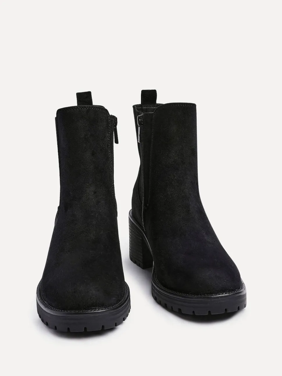 Linzi Black Path Block Heel Chelsea Boots