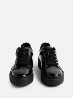 Linzi Black Reset Lace-Up Flatform Trainers