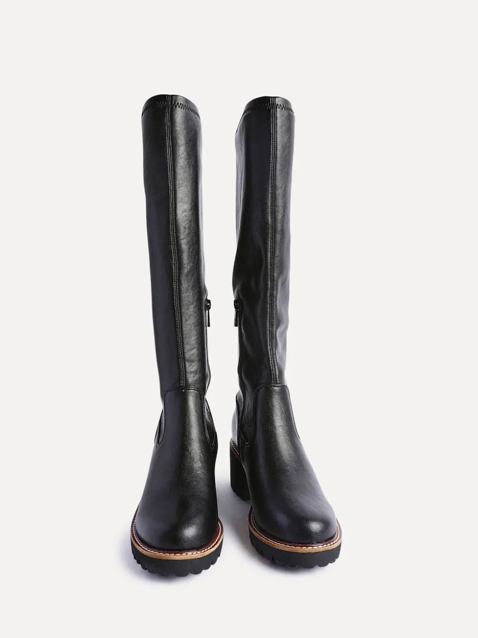 Linzi Black Resist Stretch High Leg Wedge Boots