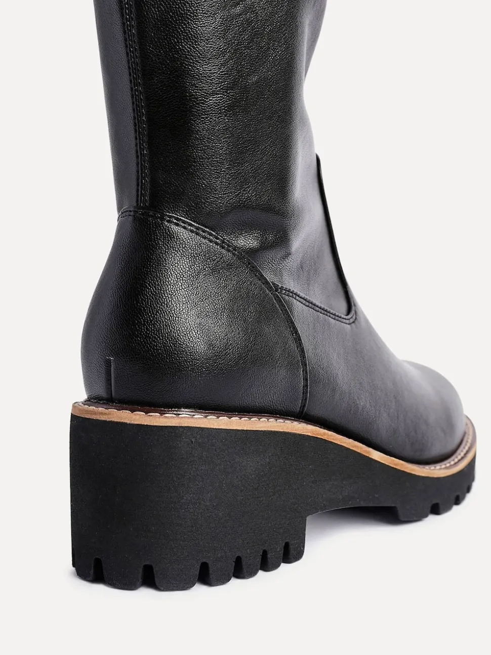 Linzi Black Resist Stretch High Leg Wedge Boots