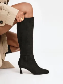 Linzi Black Rush Pointed Toe High Leg Stiletto Boots