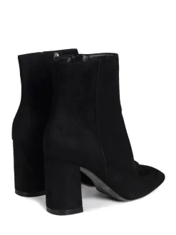Linzi Black Scout Square Toe Heeled Ankle Boots With Side Zip