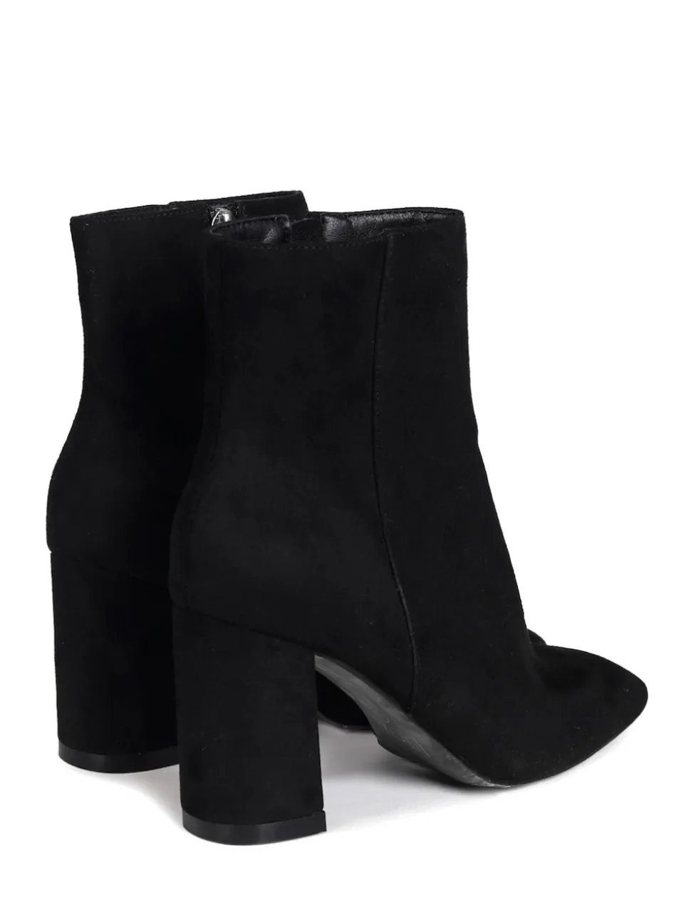 Linzi Black Scout Square Toe Heeled Ankle Boots With Side Zip