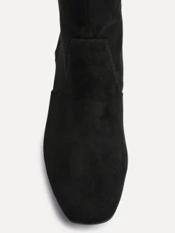 Linzi Black Slate Stretch Knee High Block Heel Boots