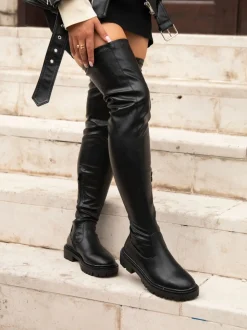 Linzi Black Sonny Over The Knee Long Boots