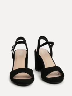 Linzi Black Soul Open Back Barely There Block Heel Sandals