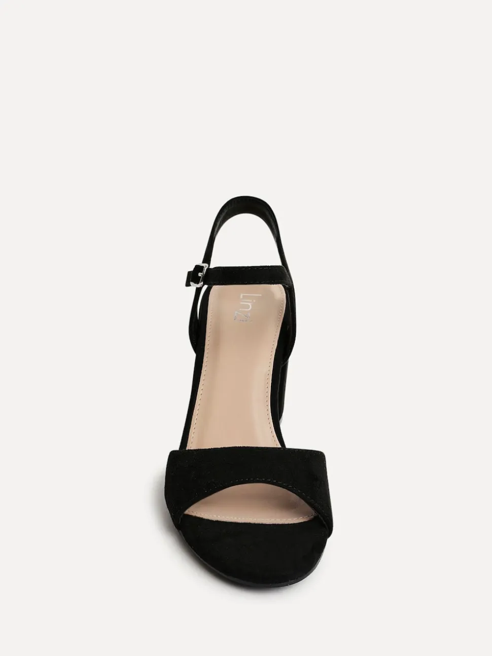 Linzi Black Soul Open Back Barely There Block Heel Sandals
