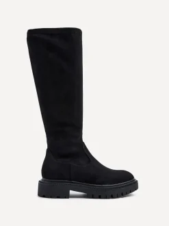 Linzi Black Suede Hallie High Leg Stretch Boots