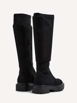 Linzi Black Suede Hallie High Leg Stretch Boots