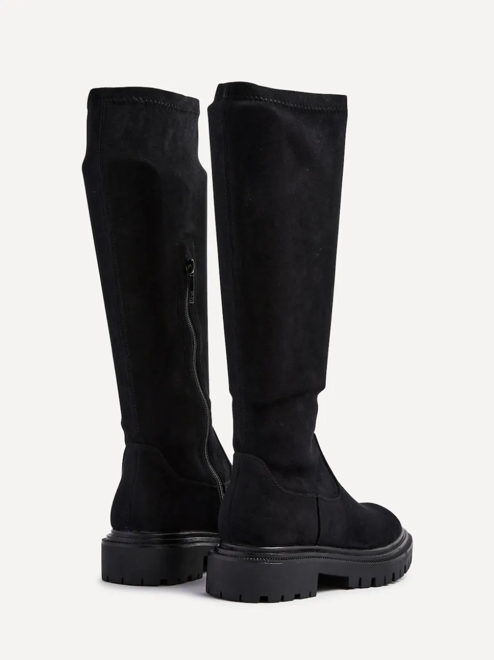 Linzi Black Suede Hallie High Leg Stretch Boots